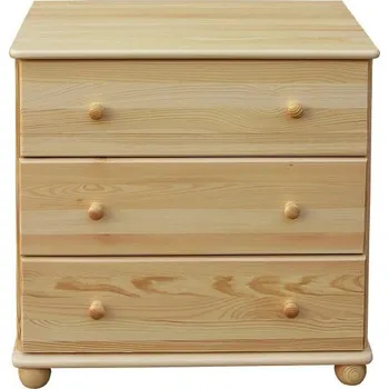 Komoda Komoda 3 zásuvková na koulích KL-149, masiv borovice