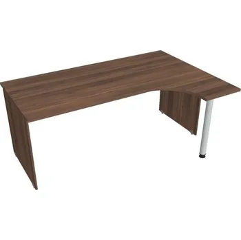 Kancelářský vozík HOBIS kancelářský stůl pracovní tvarový, ergo levý - GE 1800 L, ořech + doprava zdarma