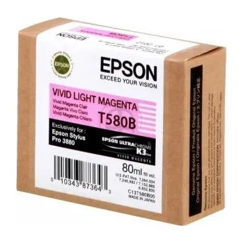 Epson T580B00 světle purpurová (light magenta) originální cartridge