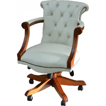 Kožené otočné pracovní křeslo ADMIRÁL, modrá