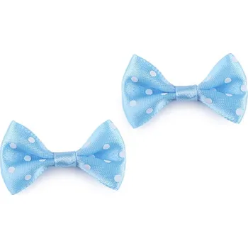 Saténová mašlička s punítky, 20x40 mm barva: bledě modrá