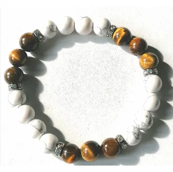 Náramek Magnezitový náramek s tygřím okem