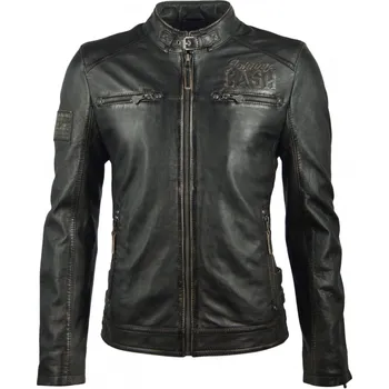 Pánská casual bunda Pánská černá kožená bunda Johny Cash Velikost S