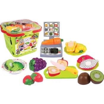 Hra na obchod RKToys Nákupní košík zelenina a ovoce