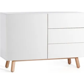 Komoda Komoda MAMMA dub bílá 120 cm pravá, Dýha dub bílá