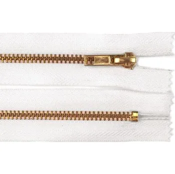 Zip Zdrhovadlo zip mosazný 20cm nedělitelný 6mm bílá