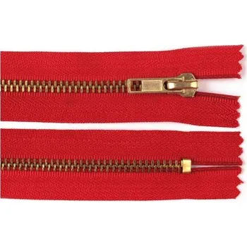 Zip Zdrhovadlo zip staromosazný 50cm dělitelný 6mm červená
