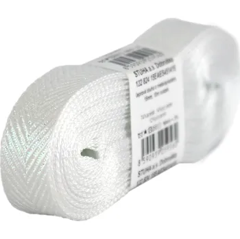 Stuha Keprovka - tkaloun s metalickým vláknem 15mm - svazek 10m Keprovka - tkalou 15mm s metalickým vláknem: 415 Bílá - holografická