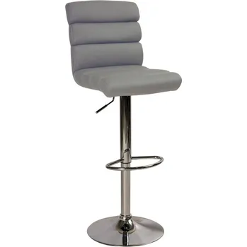 Barová židle MAXIVA Barová židle - C-617, ekokůže, chromovaná noha Čalounění: šedá
