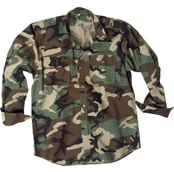 Pánská košile MIL-TEC košile polní na knoflíky rip-stop WOODLAND vel.XS