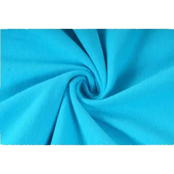 Úplet jednolíc, tyrkysová, tričkovina, látky, metráž