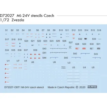 Plastikový model Eduard 1/72 Mi-24V stencils Czech (ZVEZDA)