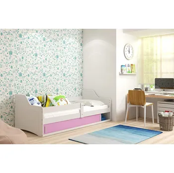 Postel ImportWorld Dětská postel Nika 1 80x160 - 1 osoba - Bílá, Růžová
