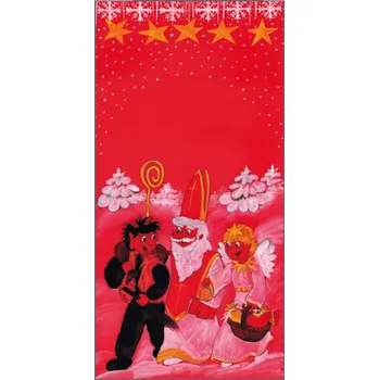 Vánoční dekorace Pytel igelitový červený 35x70cm