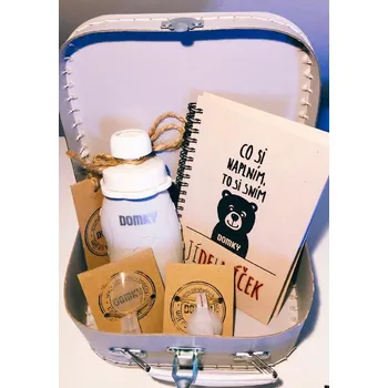 Dárkový potravinový koš DOMKY Balíček pro novorozence s deníčkem pro miminko