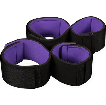 Fialovo-černá pouta, set ruce+nohy – paměťová pěna