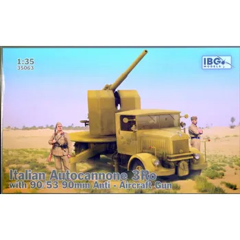 Plastikový model IBG 1/35 Italian Autocannone 3Ro w/ 90/53 90mm AA gun
