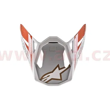 Helma na motorku kšilt pro přilby SUPERTECH S-M8 TRIPLE, ALPINESTARS (oranžová fluo/bílá/zlatá metalická)