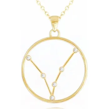 Náhrdelník Stříbrný pozlacený náhrdelník znamení ryby Minet Stars JMAS9503GN45