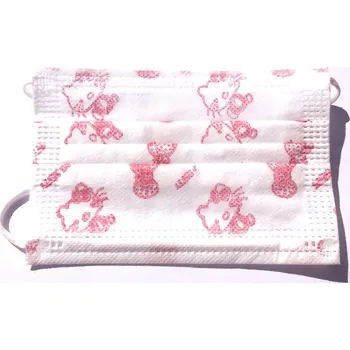 rouška Rouška jednorázová třívrstvá dětská růžový potisk 10ks