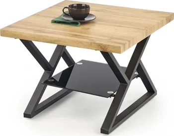 Konferenční stolek Halmar Xena 60 x 60 cm černý/dub přírodní