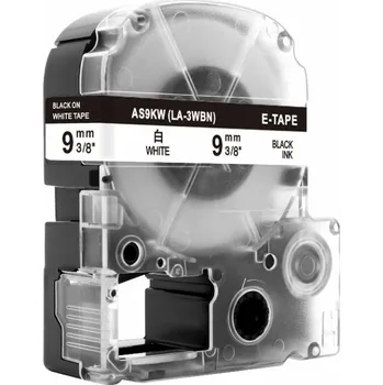 Pásek do tiskárny Kompatibilní páska s Epson AS9KW 9 mm x 8 m cerný tisk / bilý podklad