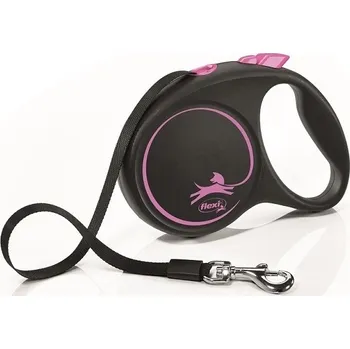 Vodítko pro psa Flexi-Bogdahn International Vodítko FLEXI black design L pásek 5m Barva: Růžová