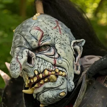 Karnevalový doplněk imago Maska Troll s vlasy - šedá