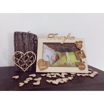 Fotorámeček Fotorámeček k narození dítěte světlý 10x15 cm