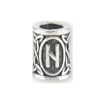 Dětské navlékací korálky imago Runový korálek - Hagalaz, barva mosazná