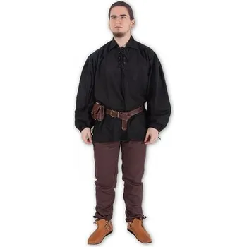 imago Bavlněná mušketýrská košile - černá, velikost M