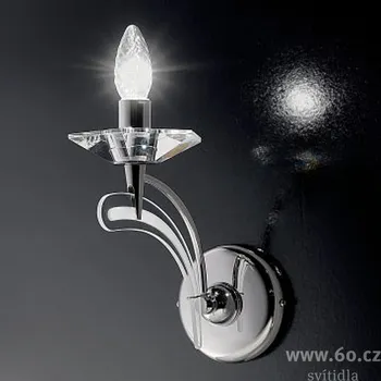 Nástěnné svítidlo Metal Lux Icaro, nástěnné svítidlo 1xE14, chrom/křišťálové sklo, výška 25cm