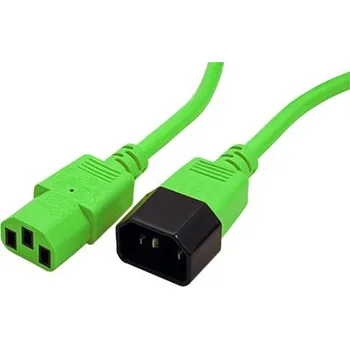 Napájecí kabel ROLINE Kabel síťový prodlužovací IEC320 C14 - IEC320 C13, 3m, zelený - 19.08.1534