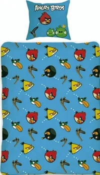 Ložní povlečení Halantex Angry Birds Slingshot 140 x 200, 70 x 80 cm zipový uzávěr