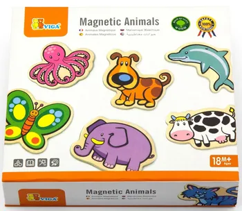 Dřevěná hračka VIGA Dřevěné magnety 20 ks zvířátka