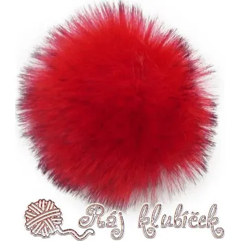 Příze Bambule z Ráje A40 - jasně červená, černé konce