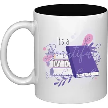 Hrnek malý bílý s potiskem Beautiful day to read a book