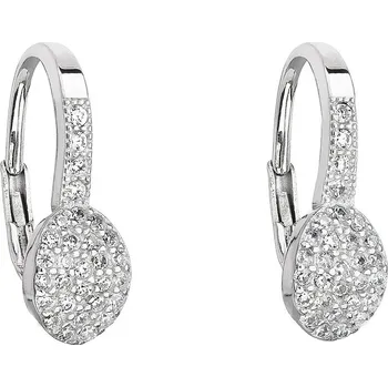 Náušnice Stříbrné náušnice visací se zirkonem v bílé barvě 11200.1