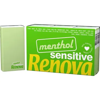 Papírový kapesník RENOVA Papírové kapesníčky mentolové 4vrstvé, 6 x 9 ks
