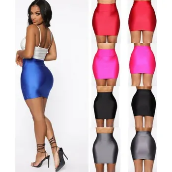 Heboučká lesklá sukýnka S-XL Varianta: růžová S/M