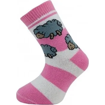 Dětské termo ponožky NOVIA 1521 ovečka růžová velikosti ponožek: 20-21 ( EUR vel. 30-32)