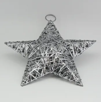 Vánoční dekorace Hvězda 3D závěs folie/kov stříbrná (RF15B084/S)
