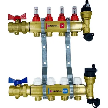 rozdělovač topení Rozdělovač 3-cestný s kulovými a termostatickými ventily, auto. odvzdušnění 52ROA03