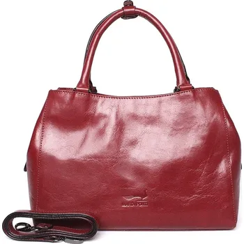 Kabelka Tříoddílová luxusní dámská červená kabelka do ruky Marta Ponti no. 6009