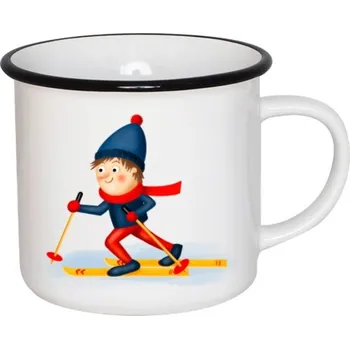 Pánské oblečení Keramikáček s potiskem Lyžař-běžkař