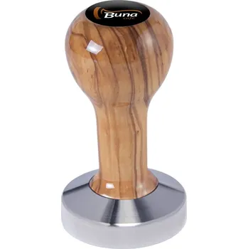 Buna café tamper, oliva, lak, TP, 58.55 mm, nerez mat, plochý