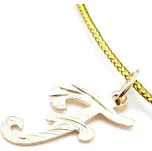 Zlatý přívěsek - písmeno "F"