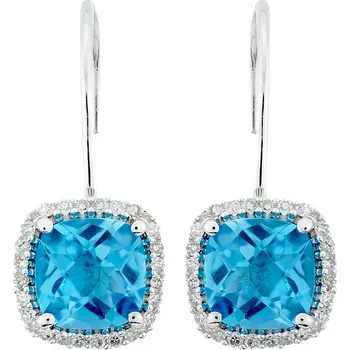 Náušnice Luxusní náušnice s diamanty zdobené topazem KE05105313414