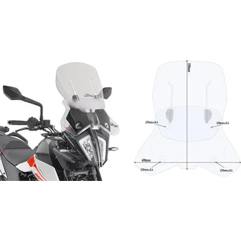 Auto-moto KTM 390/790/890 Adv.19-22 plexi Kappa KAF7711 (doprodej modelu)