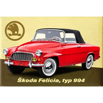 Dekorativní magnet Magnetka ŠKODA Felicia roadster typ 994 červený